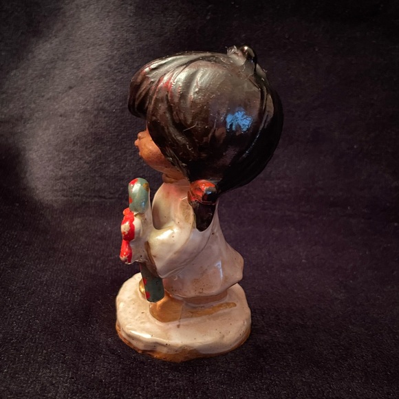 Vintage Napcoware Christmas Caroller Holding a Candy Cane & Bells Made in Japan - Picture 3 of 7